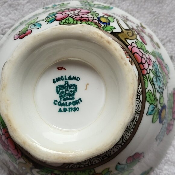 COALPORT INDIAN TREE BONE CHINA SUGAR BOWL AD 1750 RARE FIND GUC "BIN B" - Picture 6 of 7